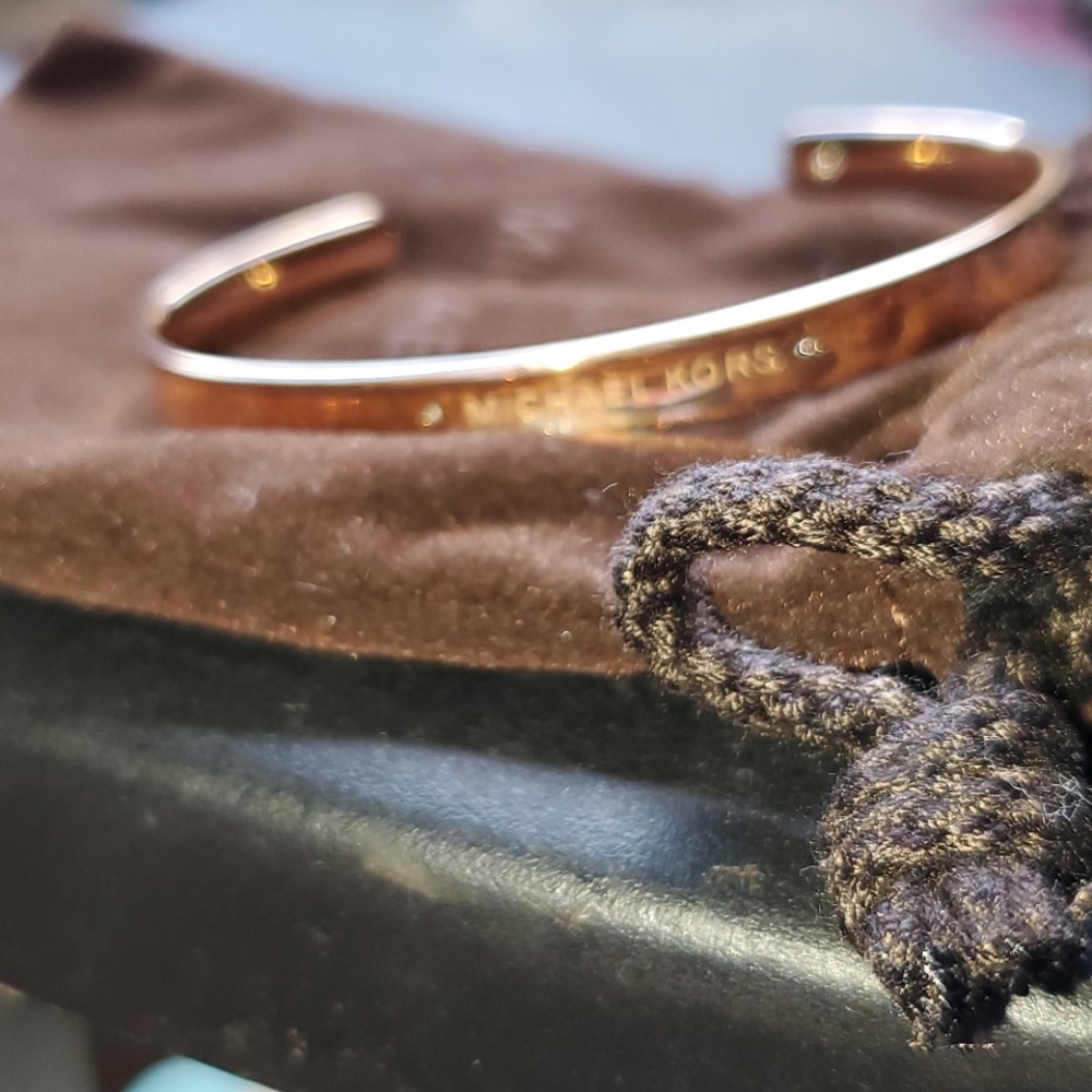Micheal Kors rose gold cuff bangle